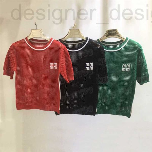 

women's plus size t-shirt designer hollow letter women t shirts pullover breathable knitted short sleeve tees summer street style hvp5, Black