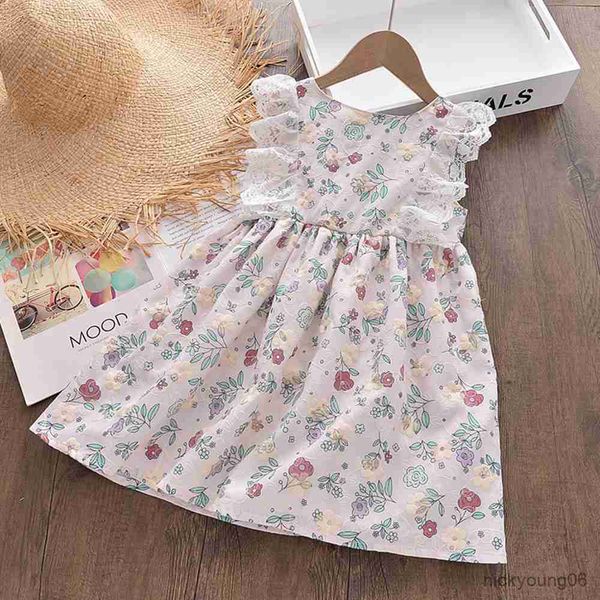 

girl's dresses new baby girls flower fahion clothes embroidery cute floral princess vestidos kids clothing outift r230612, Red;yellow