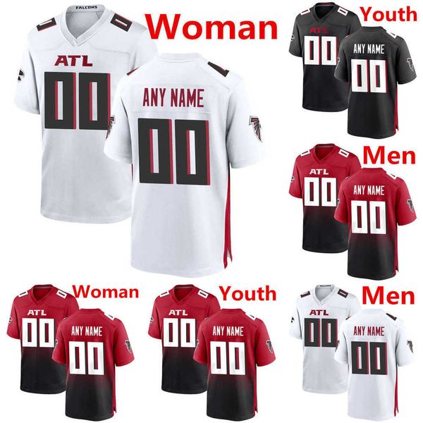 

football jerseys men women youth atlanta''falcons''jersey 15 drake london 11 julio jones 21 todd gurley 2 matt ryan ii 1, Black;red