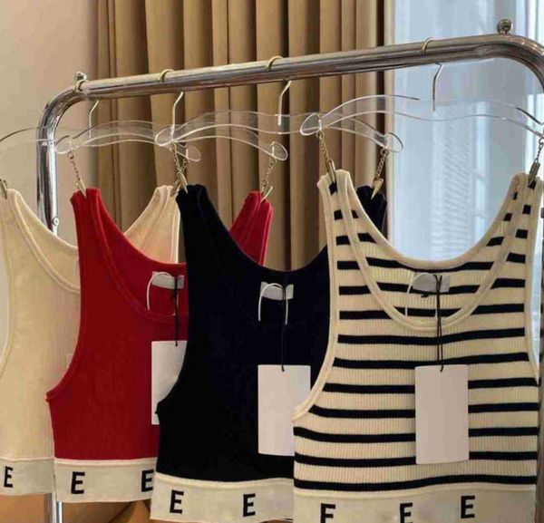 

womens crop knits tee designer tank women clothing fashion letter print summer sleeveless pullover vest casual camis streetwear ceilnes thi, White