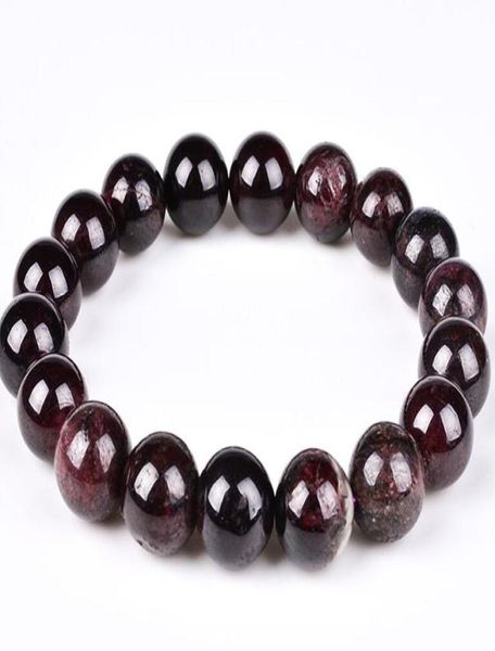 

natural wine red garnet beads stretch bracelet 68mm gemstone energy stone healing power bracelets fashion jerwelry ps13373135881, Black