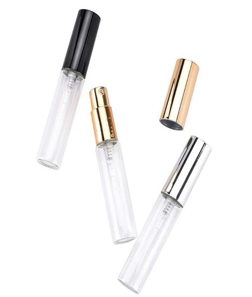 

stock now perfume tester vials 5ml clear empty perfume samples bottles with gold black silver lids9641323