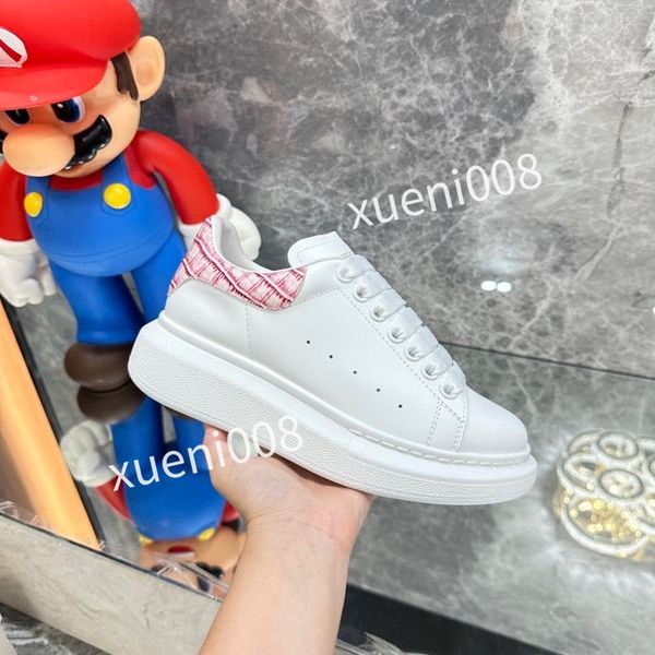 

new brand fashion quality casual shoes heel leather lace-up sneaker running trainers letters flat printed sneakers, Red;white