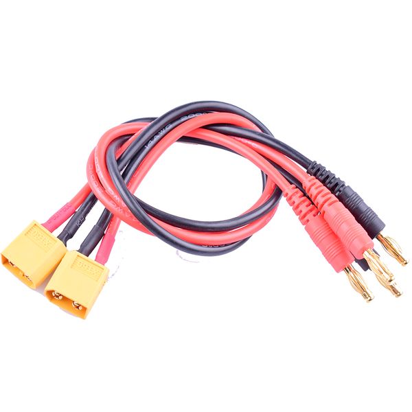 

2pack xt60 male connector plug to 4mm banana plugs battery charge lead adapter cable for rc helicopter quadcopter xt60 lipo battery dji phan