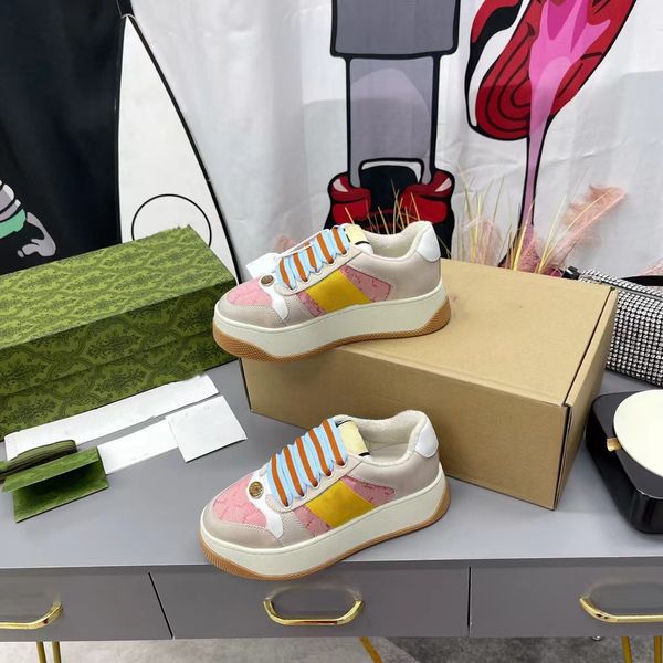 

womens screener sneakers with crystals metal canvas mens sports shoes chunky laces and sole designer striped fashion retro leather bi-color, Black