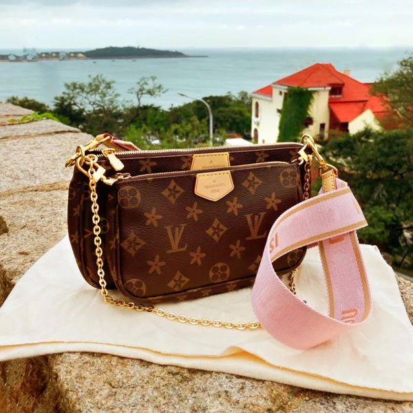 

women bags handbag woman original box date code purse clutch shoulder cross body serial number three in one flower