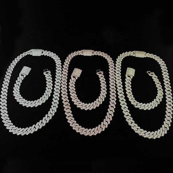 

hip hop gold plated 15mm miami cuban link iced out cuban necklace, Silver