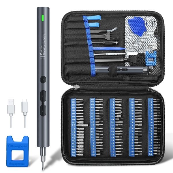 

120 Screwdrivers in 1 Precision Electric Screwdriver for Phone Laptop Strong Magnetic Mini Rechargeable Set 230609 Mi