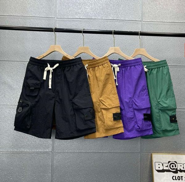 

casual fashion men's shorts multi pocket big pocket cargo pants summer mens beachwear sweatpants shorts designer compass embroidered ar, White;black