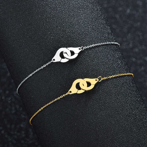 

charm bracelets femme jewelry stainless steel handcuff bracelet for women men link bracelet bijoux summer jewelry z0612, Golden;silver