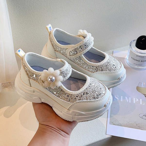 

athletic outdoor shiny girls' breathable summer casual 2023 anti slip thick sole pink unique pu children's fashion sports shoes g2, Black