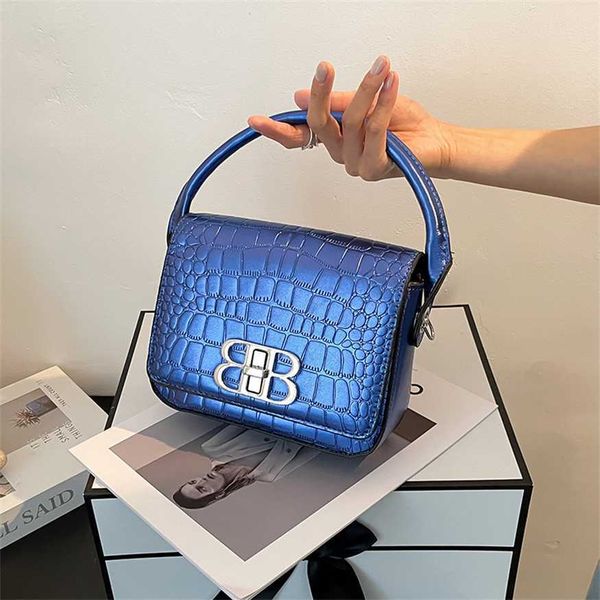 

23 new bags women's handheld bag fashion solid stone pattern small square bag 80% clearance sale 6tdp