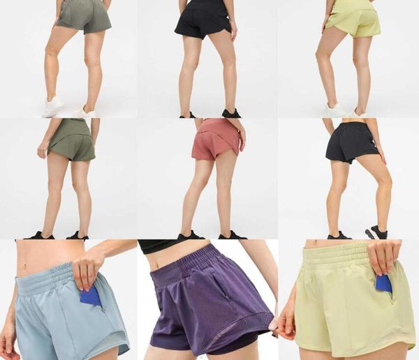 

lemens 2021 womens l-33 yoga shorts pants pocket quick dry gym sport outfit high-quality style summer dresses elastic waist4800341