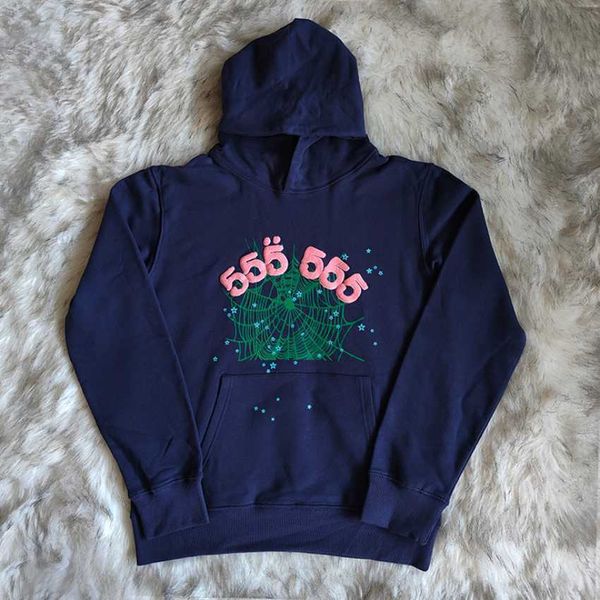 

men's hoodies sweatshirts pink foam 555555 hoodie men women green web young thug spider hoodie hooded sp5der sweatshirts pullovers, Black