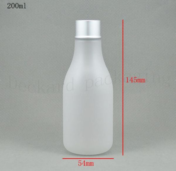

50pcslot 200 ml pure dew honey bottles frosting pet plastic dumb silver aluminum cover toner packing bottle5912270