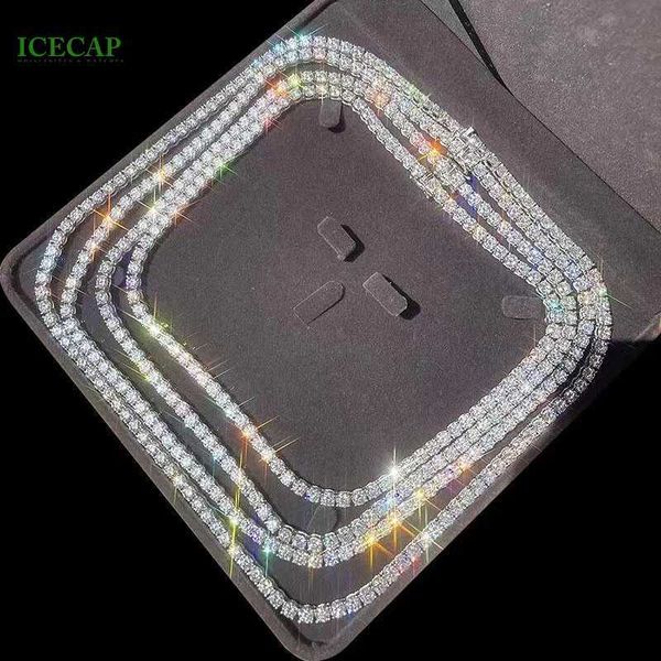 

fine jewelry 925 sterling silver vvs moissanite iced out hip hop tennis chain diamond necklace for men women