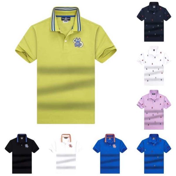 

psycho bunny t shirt designer men's polos luxury brand street wear polo shirts loose cotton short sleeve 2023 summer fashion casual bre, White;black