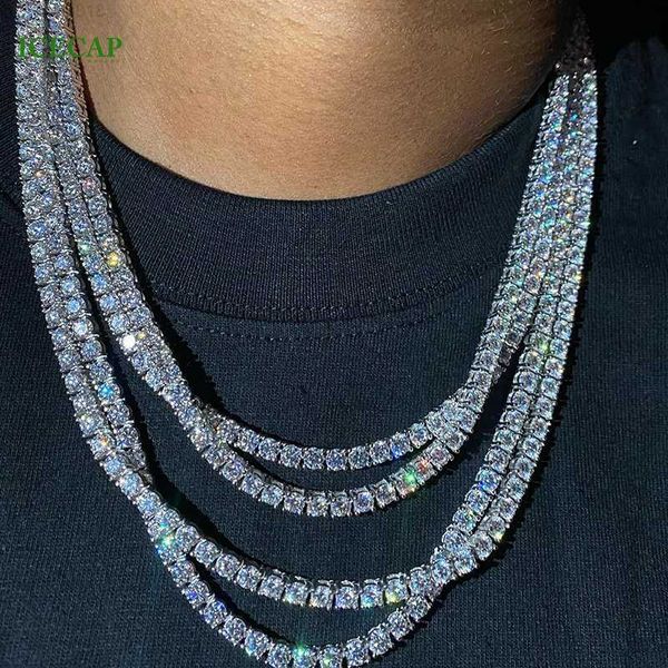 

single row round vvs moissanite white 925 silver tennis chain necklace past the diamond test gra jewelry