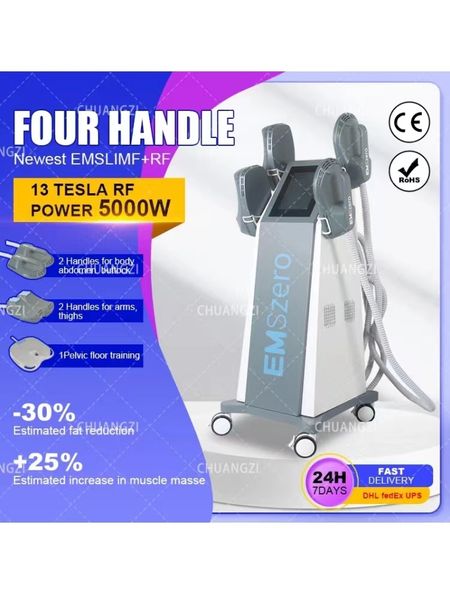 

emszero neo fitness machine 6000w dls-emslim 14 tesla rf hi-emt body sculpt fat loss with 4 handles build muscle neo