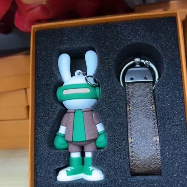 

designer keychain rabbit key chain buckle lovers car handmade leather keychains men women bags pendant accessories-1 jl4g, Silver