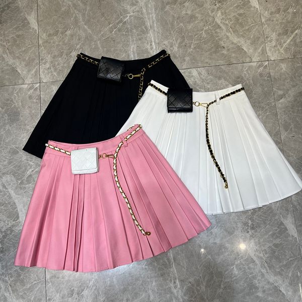 

high waist women dress waist bag designer dresses 3 colors chain skirts party banquet personality charm dress clothing, Black