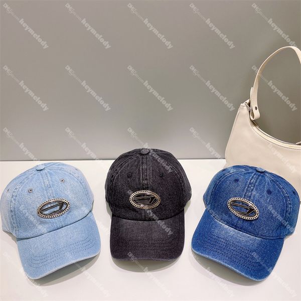 

metal icon denim baseball caps men women sports cap designer hats couple summer snapbacks casquette, Blue;gray