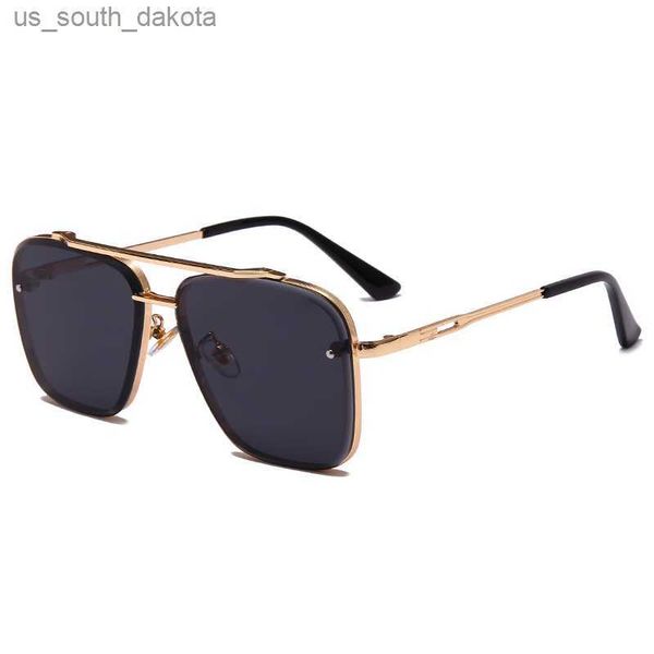 

new fashion classic square sunglasses cool men vintage brand design metal sun glasses women shades uv400 oculos de sol l230523, White;black