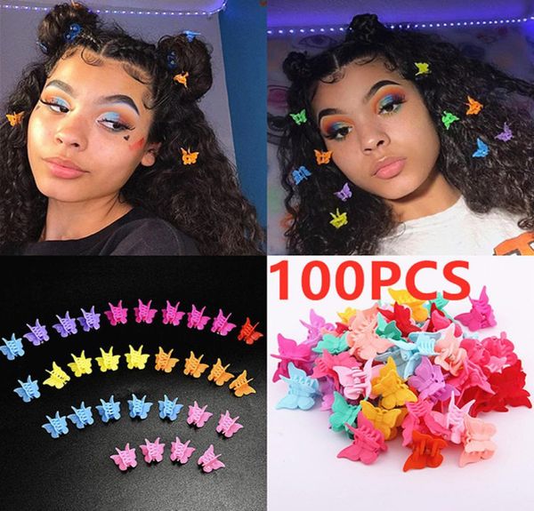 

clips hairpin1020100pcs cute mixed color butterfly claw barrettes mini clamps jaw hairpin headdress hair styling accessories3151763, Golden;silver