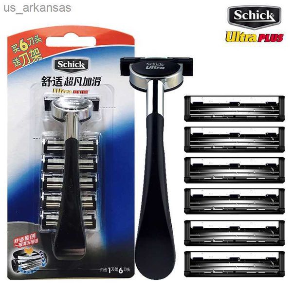 

1 razor + 6 blade set original schick ultra plus razor blades man shaver face hair styling beard shaving unit l230523