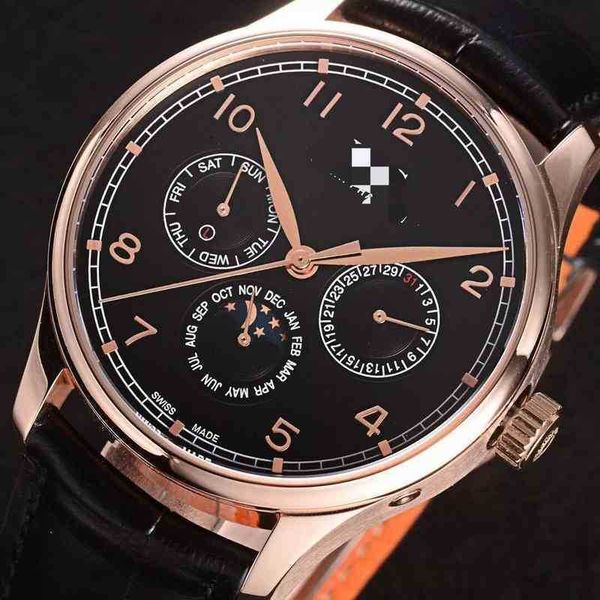 

designer watches for men i-wc mechanical wristwatch za24 sapphire portugal hd moon 100m tide leisure business machinery superclone 0llu, Slivery;golden