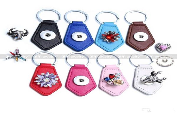 

star pu leather snap button keychain diy noosa 18mm snap button key rings snap keyring accessories jewelry9820290, Silver