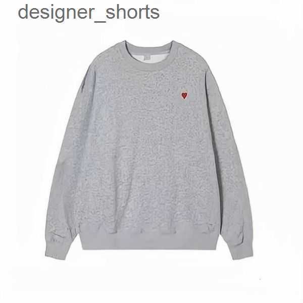 

hoodie male and female designers amis paris hooded highs quality sweater embroidered red love 2023ss spring round neck jumper couple sweatsh, Black