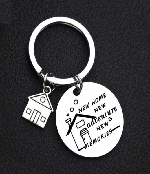 

new home new adventures keychains creative house charms titanium stainless steel key chains keyring housewarming gifts9442573, Silver