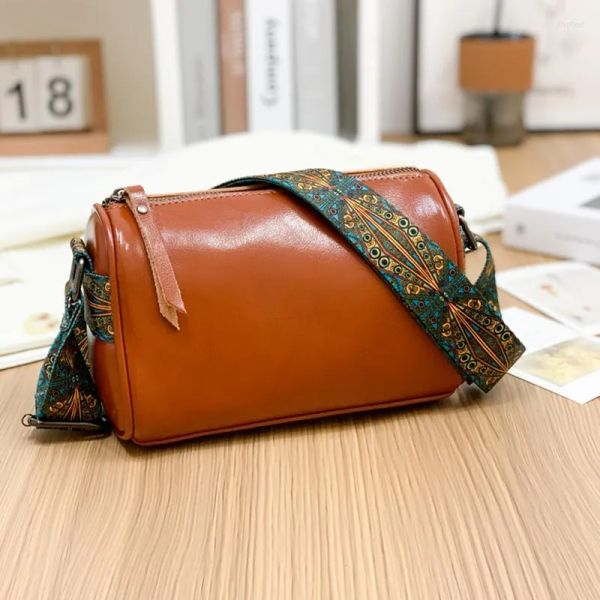 

evening bags oil waxgenuine leather women handbag luxury cow fashion crossbody shoulder bag 2023brand female large capacity purse