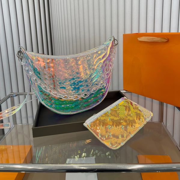 

fashion women clear shoulder bags laser design translucent material lady hobo bags luxury cross body bag prism handbags