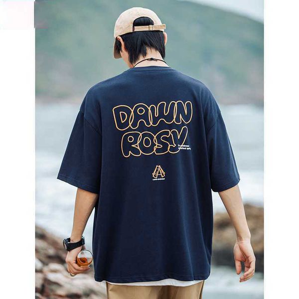 

han lu men's letter foam printing short sleeve t-shirt men's 2023 summer new loose cotton couple t-shirt, White;black
