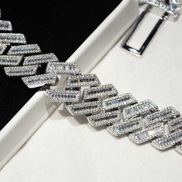 

kibo hip hop jewelry bar fashion bar atmosphere 20mm baguette miami diamond 925 sterling silver moissanite iced out cuban chain