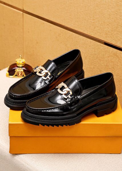

luxury new mens oxfords party dress shoes cow leather casual with orignal box size 38-45, Black