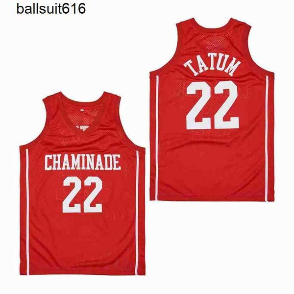 

movie basketball jerseys chaminade 22# tatum jersey mens size s-xxl, Black;red