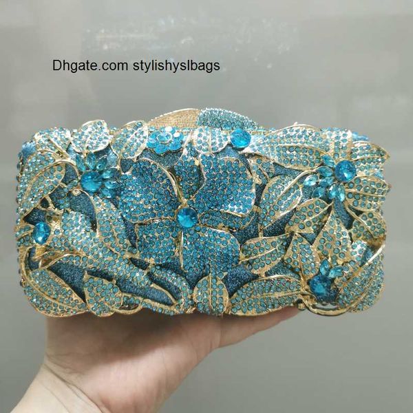 

totes xiyuan hollow out women flower evening bags crystal clutch wedding stone handbag and purse bridal party dinner minaudiere bag