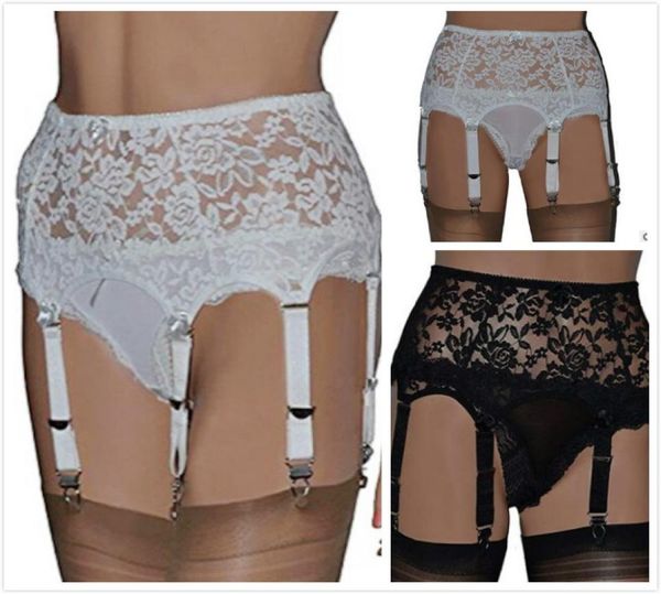 

womens vintage high waist garter belt mesh suspender belt 6 straps size 6246241997, Black
