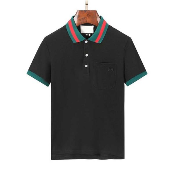 

designer men's polo luxury black and white beige various styles shirt lapel short sleeve casual embroidery 100% cotton brand high stree, White;black