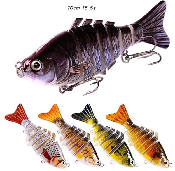 

10cm 155g multisection fish baits lures 6 treble hooks 7 sections swimbaits 5 colors mixed plastic fishing tackle 5 pieces 8822178