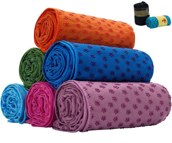 

7 colors yoga mat towel blanket nonslip microfiber surface with silicone dots high moisture quick drying outdoor yoga mats cca1173570464