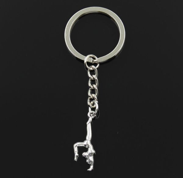 

fashion gymnastics gymnast sporter 30x11mm pendant 30mm key ring metal chain silver color men car holder gift souvenirs keychain4506896