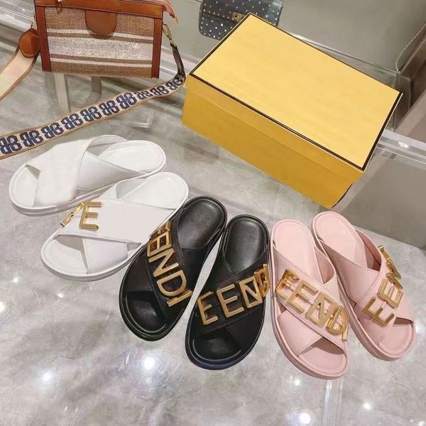 

luxury slippers women sandal designer lady colorful thick bottom canvas letter anatomy leather slide fashion style model beach shoes girls p, Black