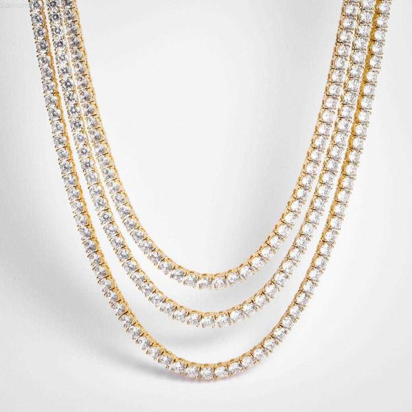 

wholesale hip hop jewelry 3mm-6mm mens/women cubic zirconia 4mm diamond cz tennis bracelet gold tennis chains necklace iced out, Silver