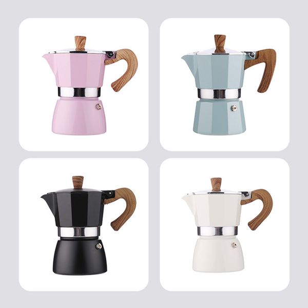 3Cups Moka Pot Italian Coffee Machine Espresso Aluminum Geyser Maker Cafe Brewing Tools