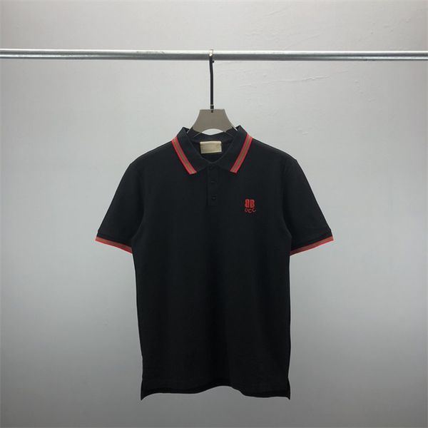 

2 mens polos t shirt fashion embroidery short sleeves turndown collar tee casual polo shirts m-3xl#116, White;black