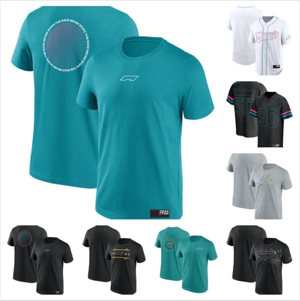 

2023 new formula 1 racing team men's short-sleeved round neck t-shirt fan work clothes custom